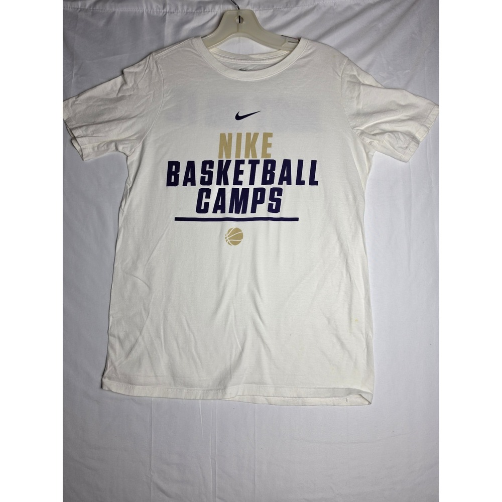 Nike Basketball Camps T-Shirt Kids XL White Just Do It Graphic Tee Short Sleeve